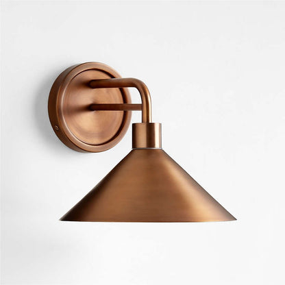 Kemp Industrial Black Brass Metal Indoor/Outdoor Wall Light