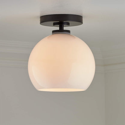 Pawson Minimalist Round Glass Brass Flush Mount Ceiling Light