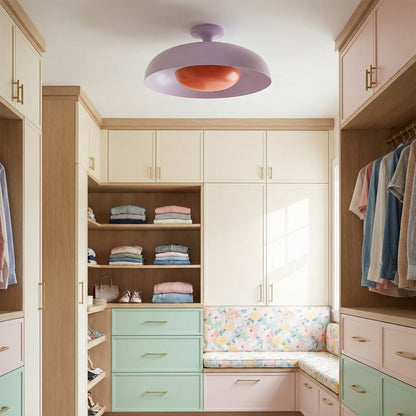 ‎Angelica Modern Yellow Metal Round Ceiling Light