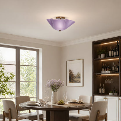 Esmay Modern Wavy Glass Fazzo Flush Mount Ceiling Light
