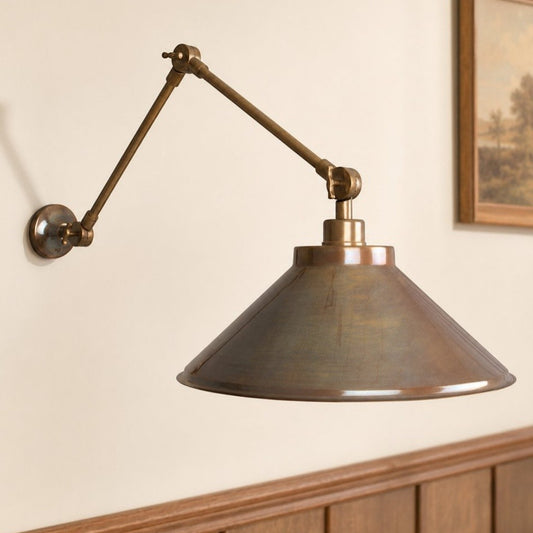 Galilea Industrial Brass Adjustable Wall Lamp