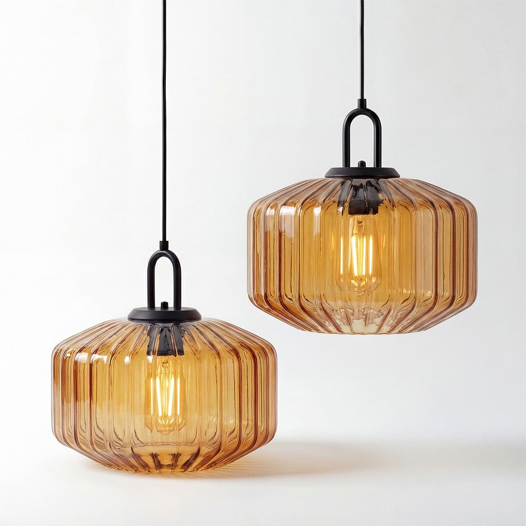 Ivan Vintage Handmade Striped Glass Pendant Light