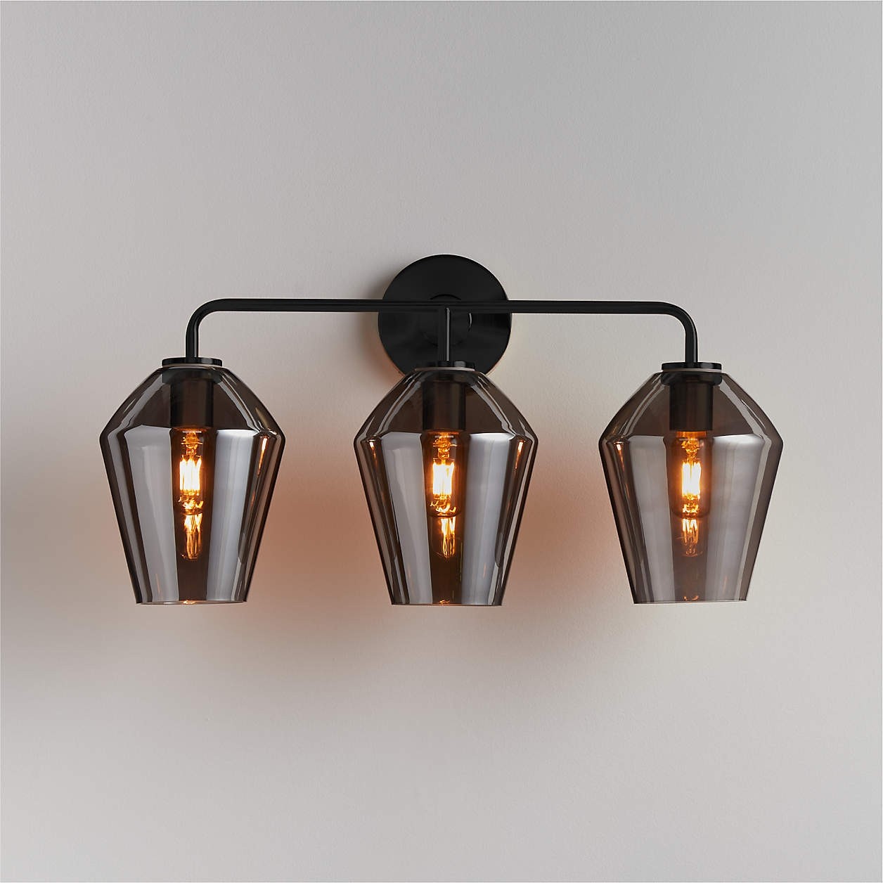 Konig Minimalist 3-Light Brass Glass Wall Light