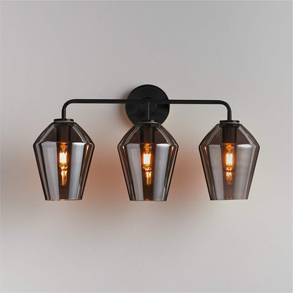 Konig Minimalist 3-Light Brass Glass Wall Light