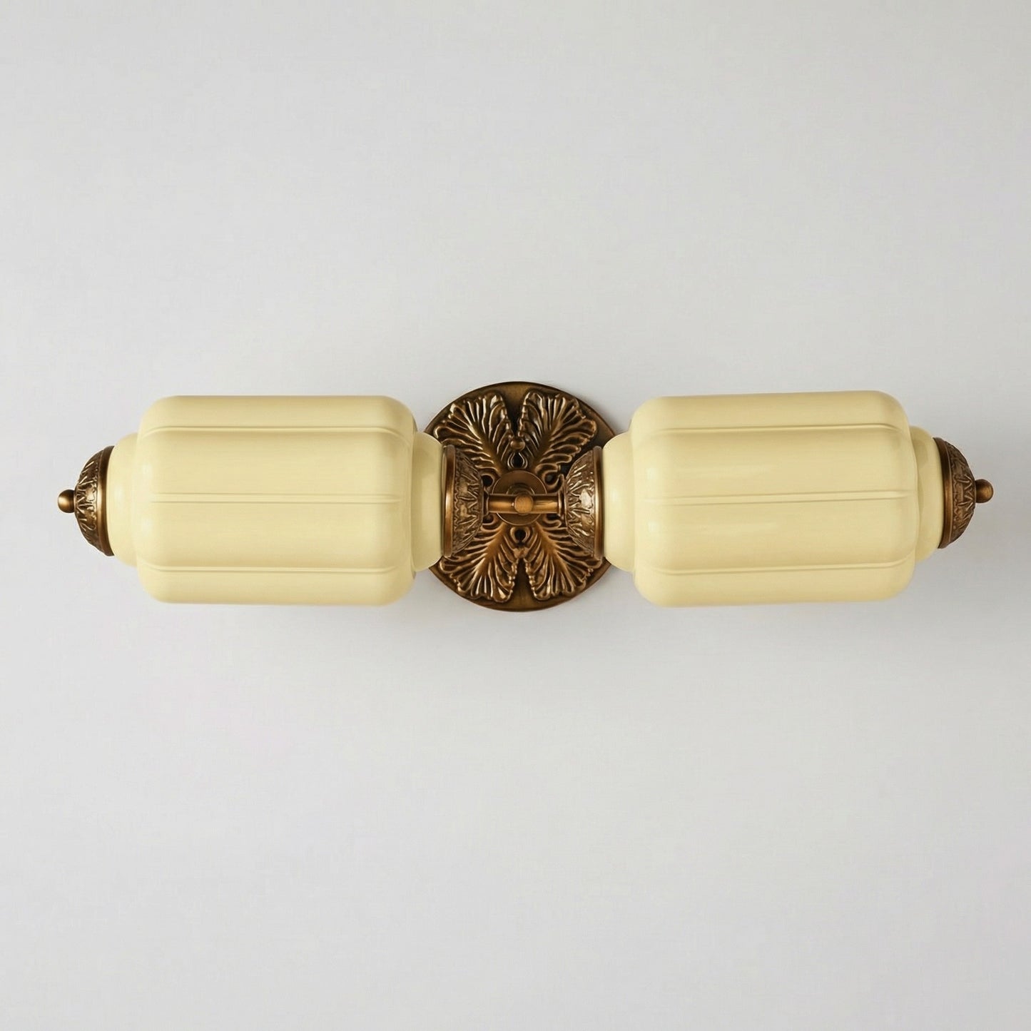 Cyrilith Vintage Art Deco Milk Glass Eloise Vanity Light