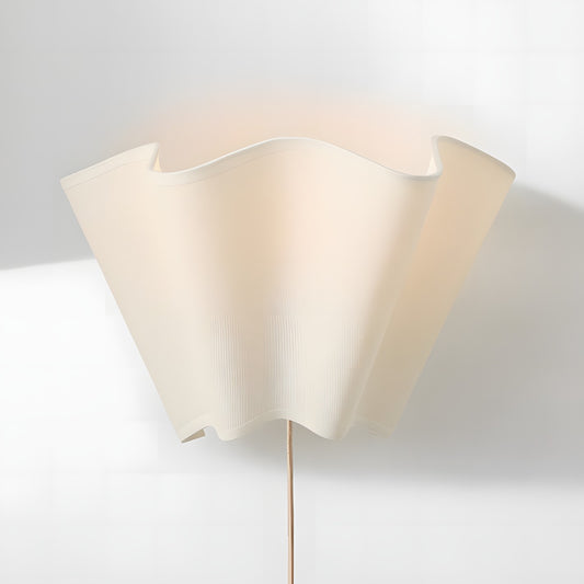 Charlotte Farmhouse Ivory Linen Scalloped Sconce