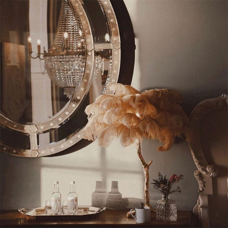 Marco Ostrich Feather Table Lamp