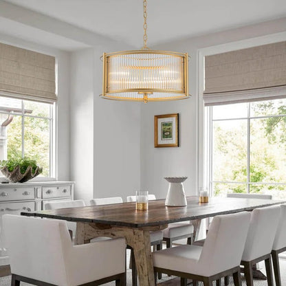 Tycho Modern Fluted Glass Drum Pendant