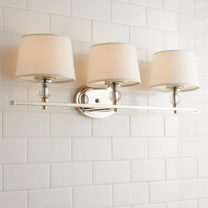Remi Rustic 3-Light White Fabric Sconce