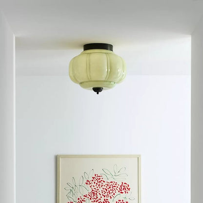 Ozita Retro Milk Glass Semi Flush Mount Eloise Ceiling Light