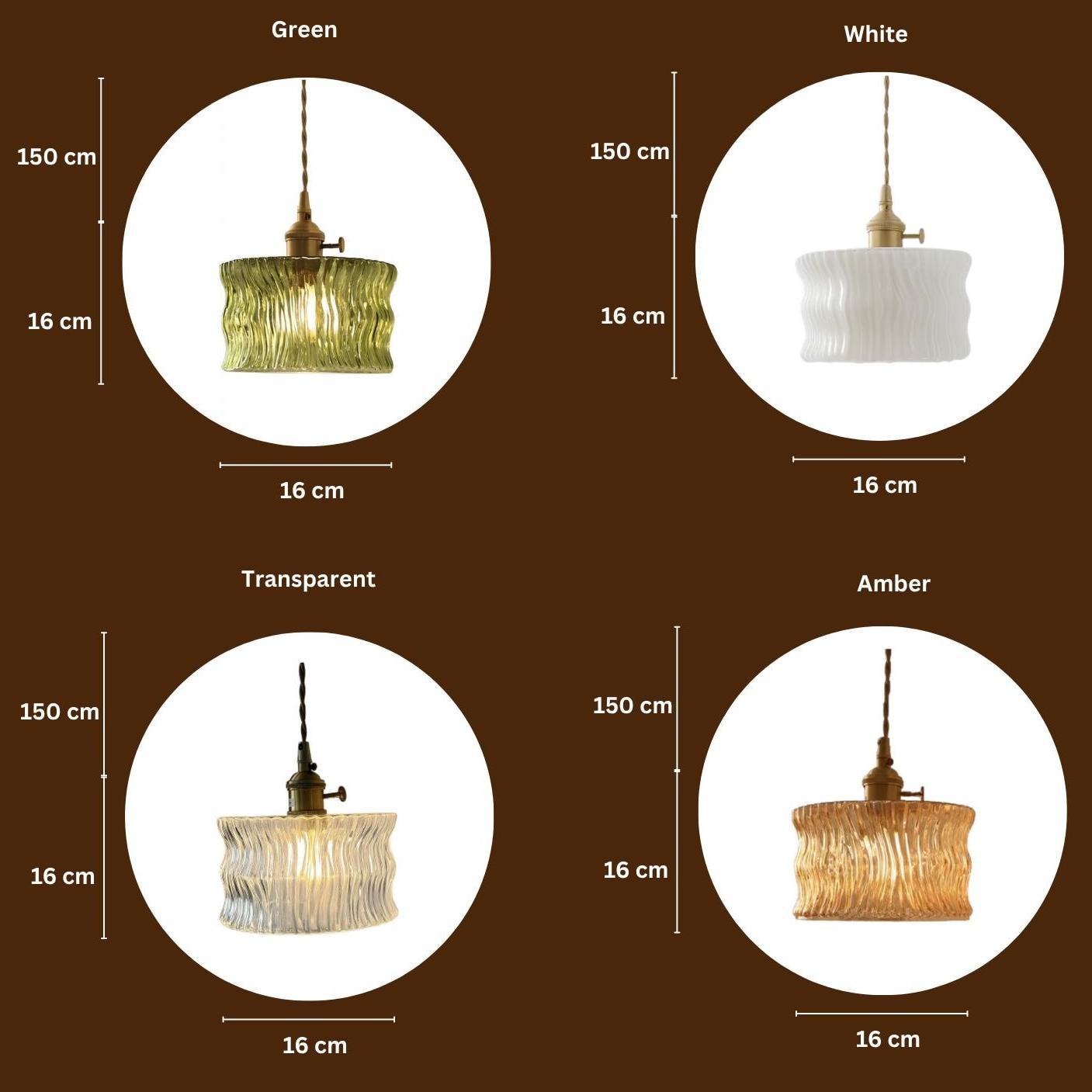 Roslyn Retro Stained Ribbed Glass Pendant Light