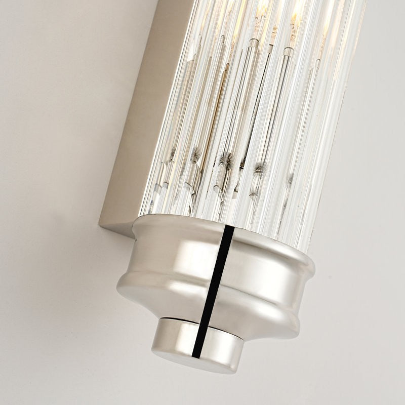 Raelin Retro Cylindrical Ribbed Glass Sconce