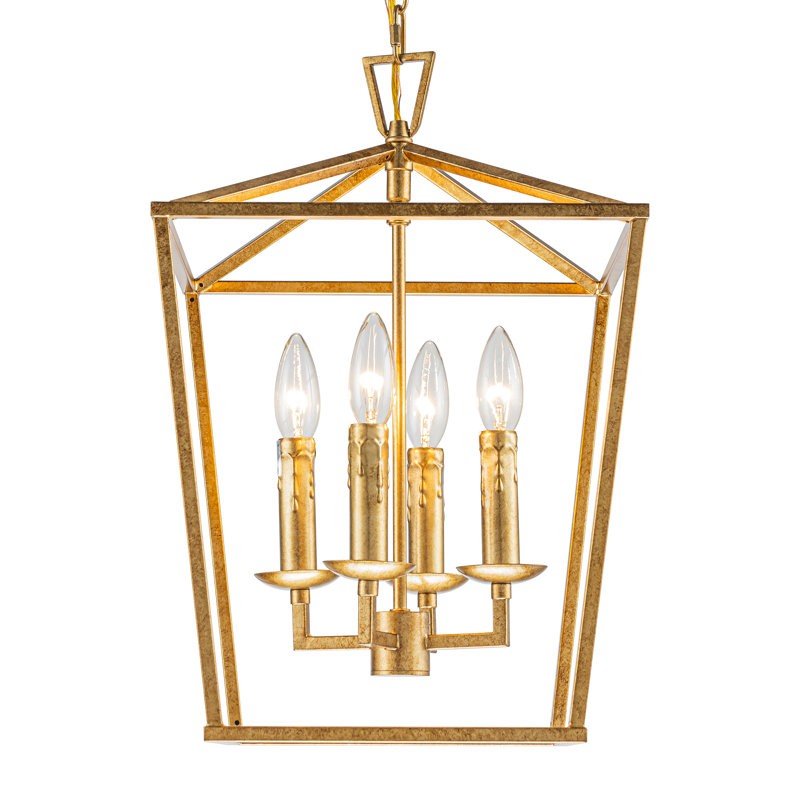 Hexon Antique Brass Gilded Iron Lantern Pendant Light