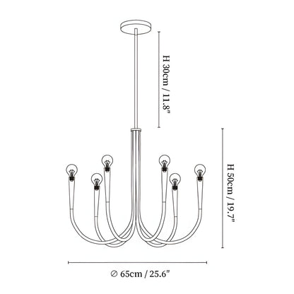 Luren Light Luxury Candle Iron Branch Chandelier