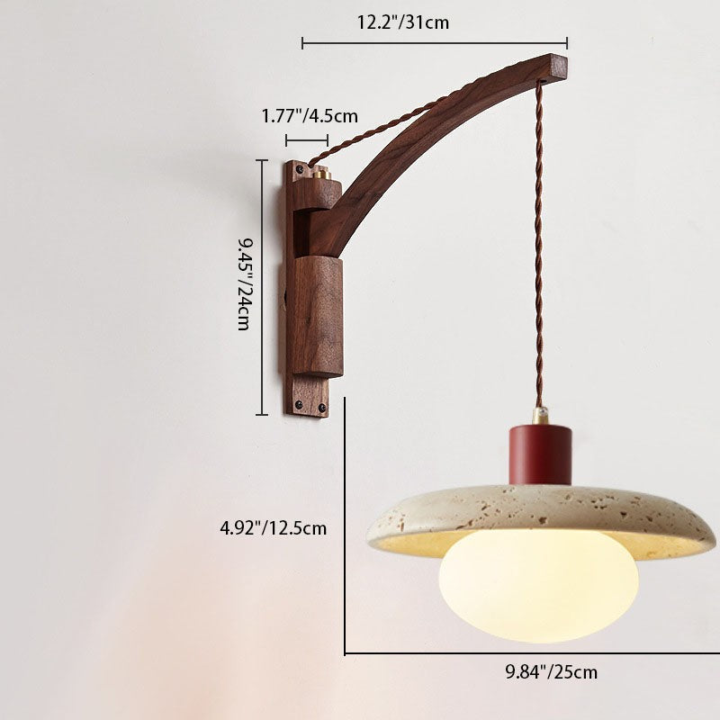 Josiah Modern Solid Wood Travertine Wall Lamp
