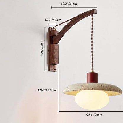 Josiah Modern Solid Wood Travertine Wall Lamp
