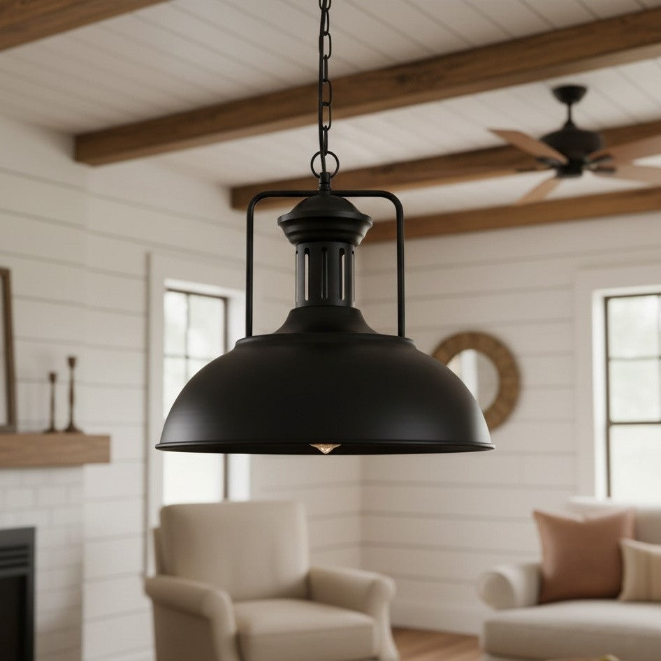 Soliviel Industrial Metal Dome Pendant Light