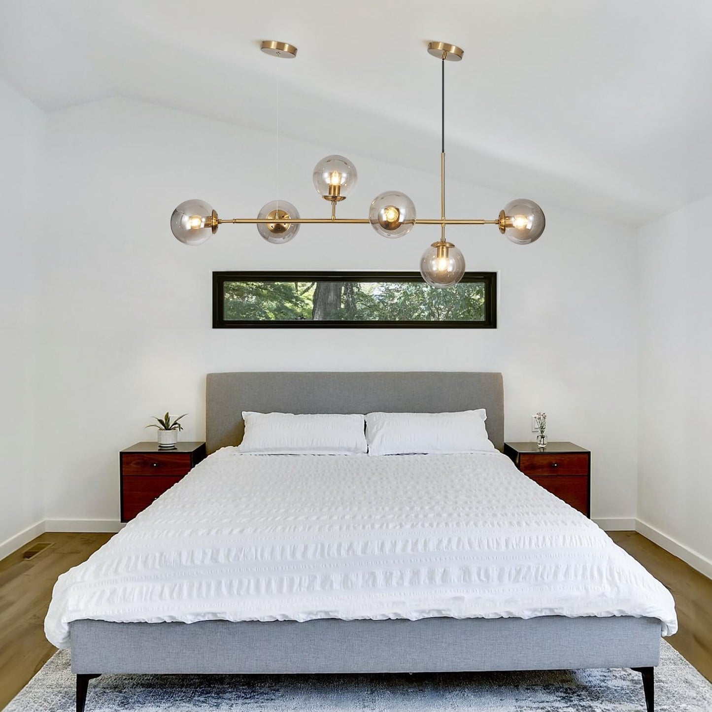 Celestina 6 Light Linear Glass Orb Pendant Light