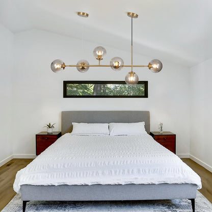 Celestina 6 Light Linear Glass Orb Pendant Light