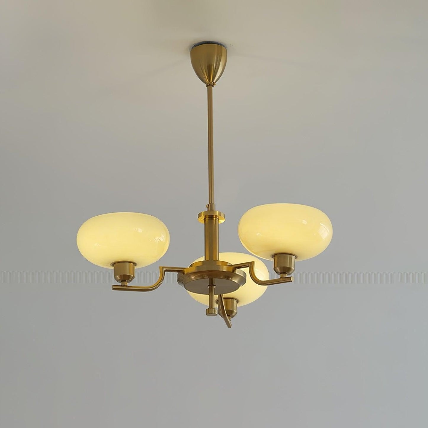 Shadella Modern Cream Glass Bauhaus Chandelier