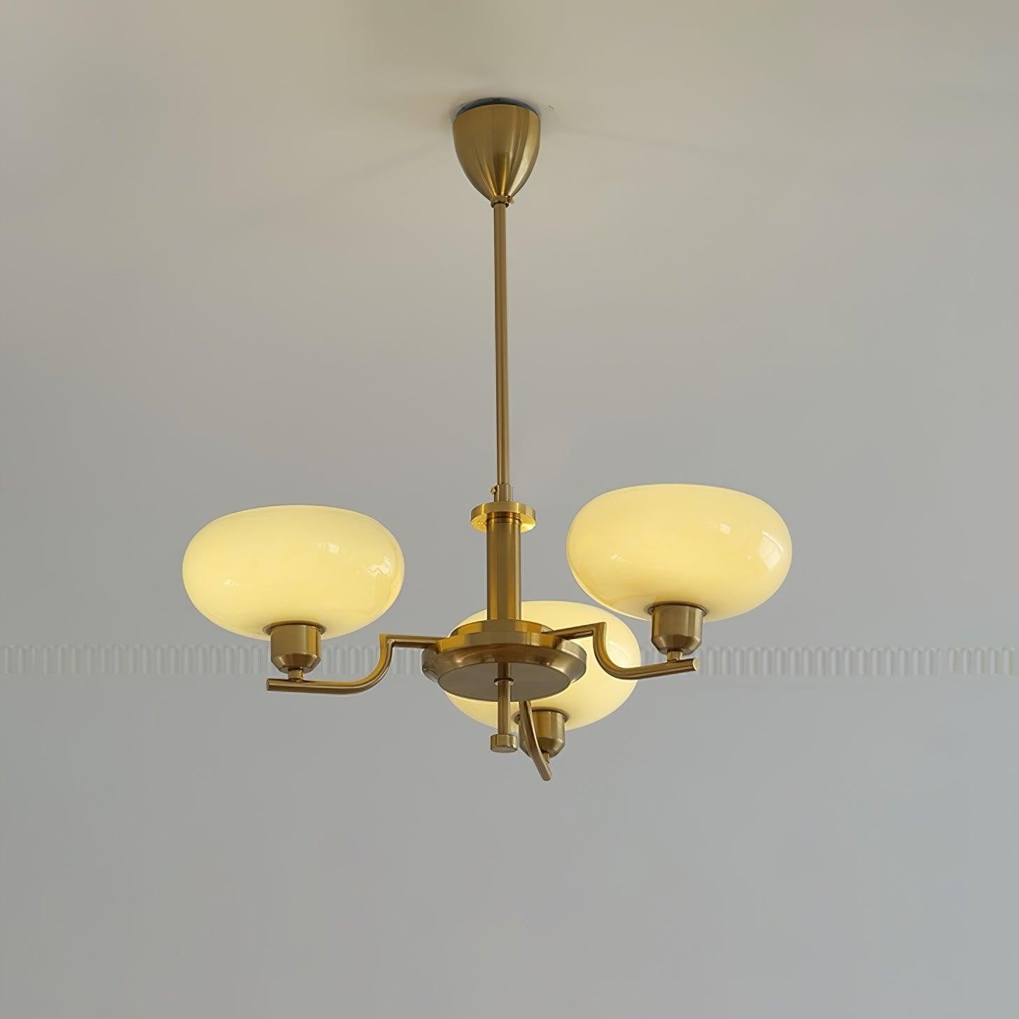 Shadella Modern Cream Glass Bauhaus Chandelier