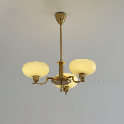 Shadella Modern Cream Glass Bauhaus Chandelier