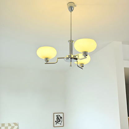Shadella Modern Cream Glass Bauhaus Chandelier