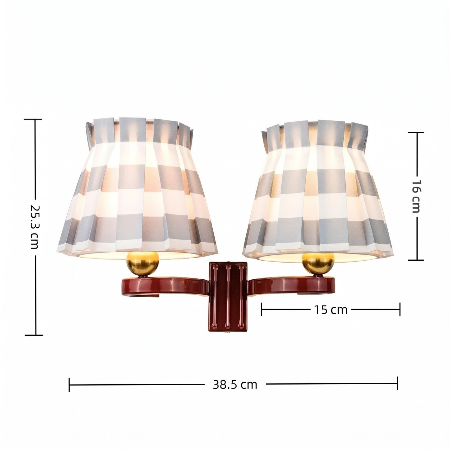 Elarion Vintage Fabric wisteria Twin Wall sconce