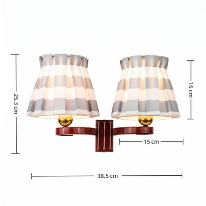Elarion Vintage Fabric wisteria Twin Wall sconce
