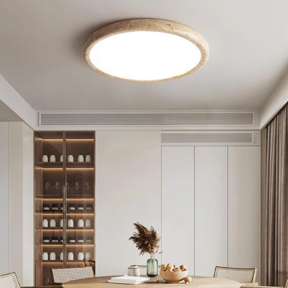 Tatum Modern Travertine Disc LED Ceiling Light