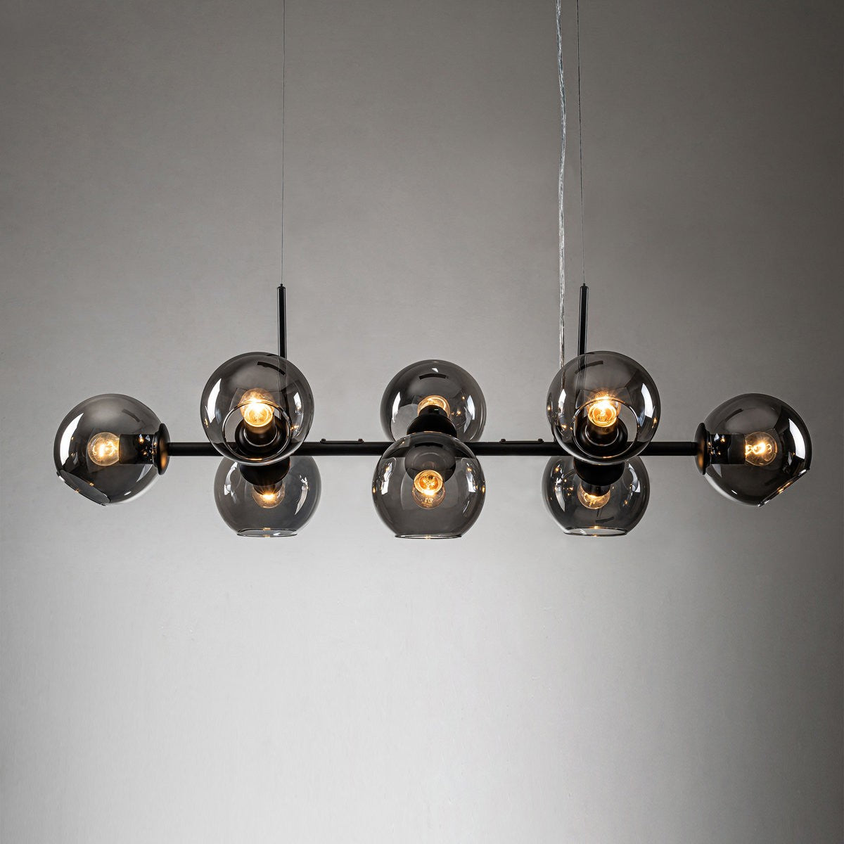 Malley Modern 8-Light Black Globe Glass Chandelier