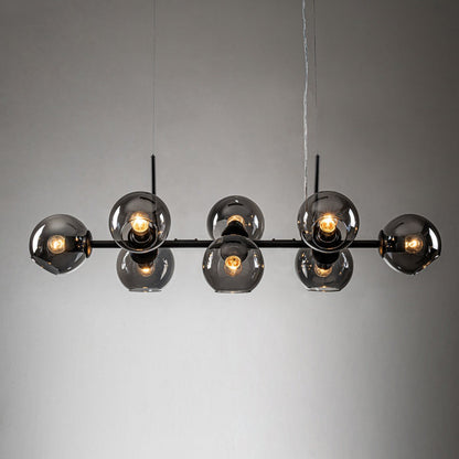 Malley Modern 8-Light Black Globe Glass Chandelier