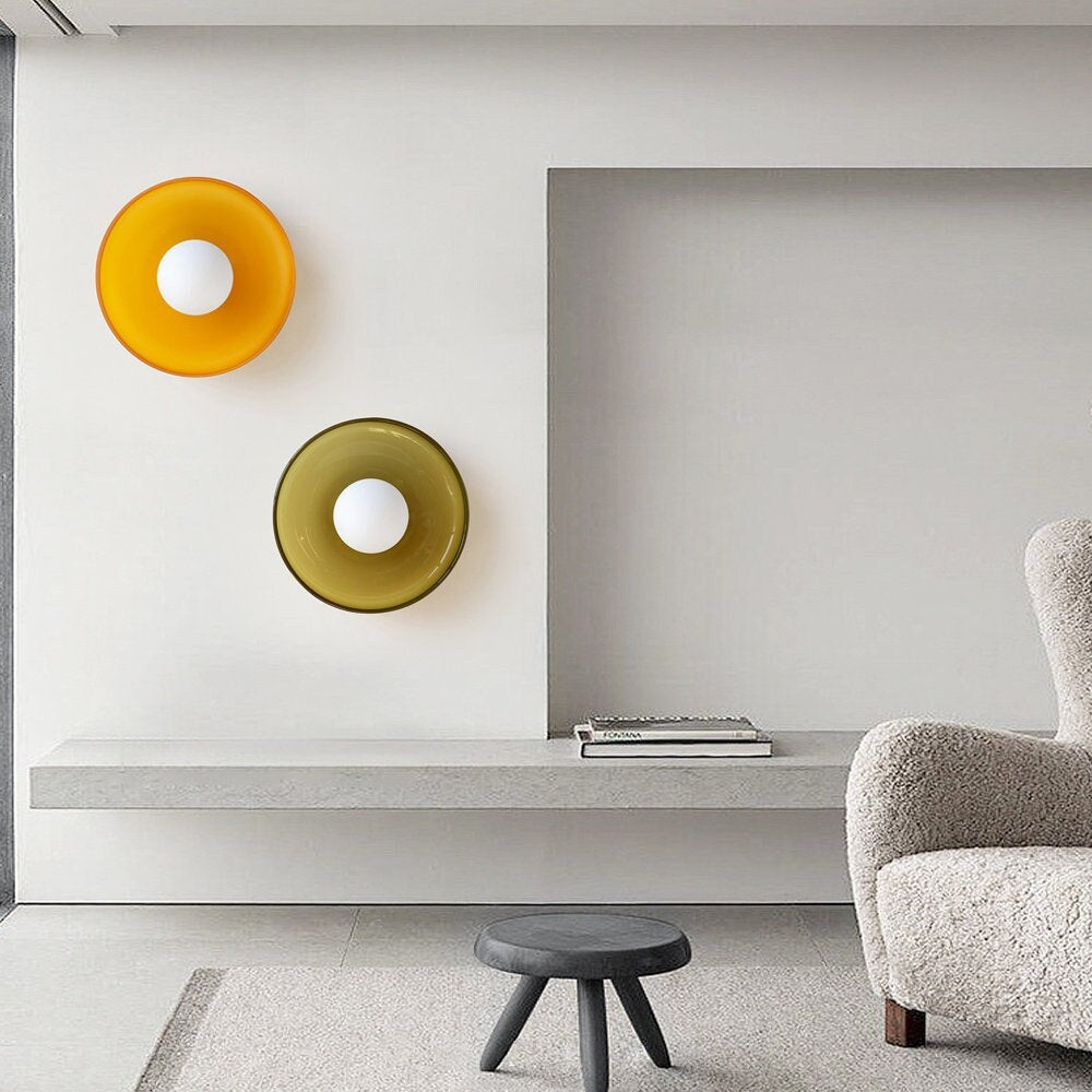Zayn Colorful Glass Round LED Ceiling Light