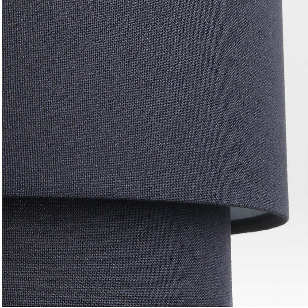 Virelai Modern Linen Double Drum Pendant Light