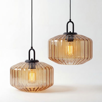 Ivan Vintage Handmade Striped Glass Pendant Light