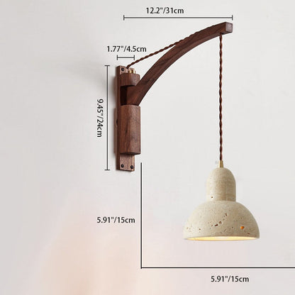 Josiah Modern Solid Wood Travertine Wall Lamp