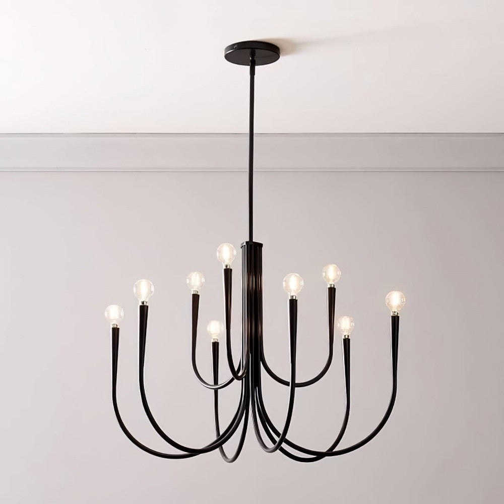 Luren Light Luxury Candle Iron Branch Chandelier