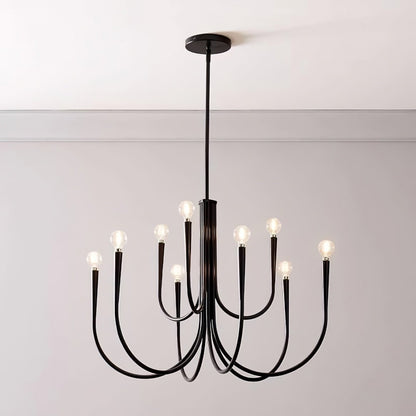 Luren Light Luxury Candle Iron Branch Chandelier