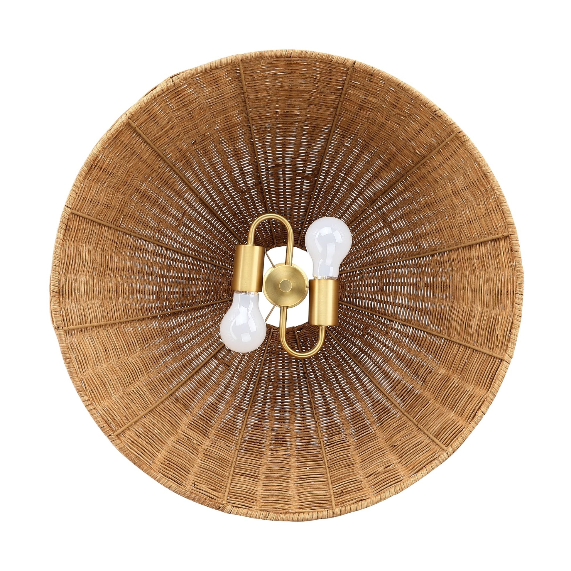 Jirax Farmhouse Rattan Dome Pendant Light