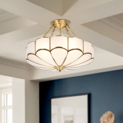 Palmer Retro Acrylic Flower Semi Flush Mount Ceiling Light