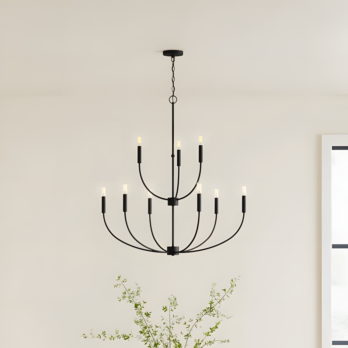 Galenor Minimalist Metal Branching Ring Chandelier