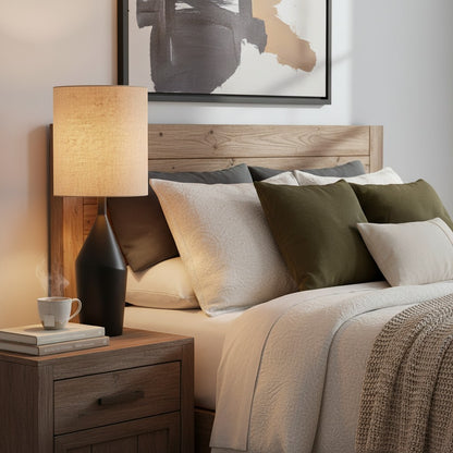 Daphne Vintage Ceramic Linen Shade Table Lamp