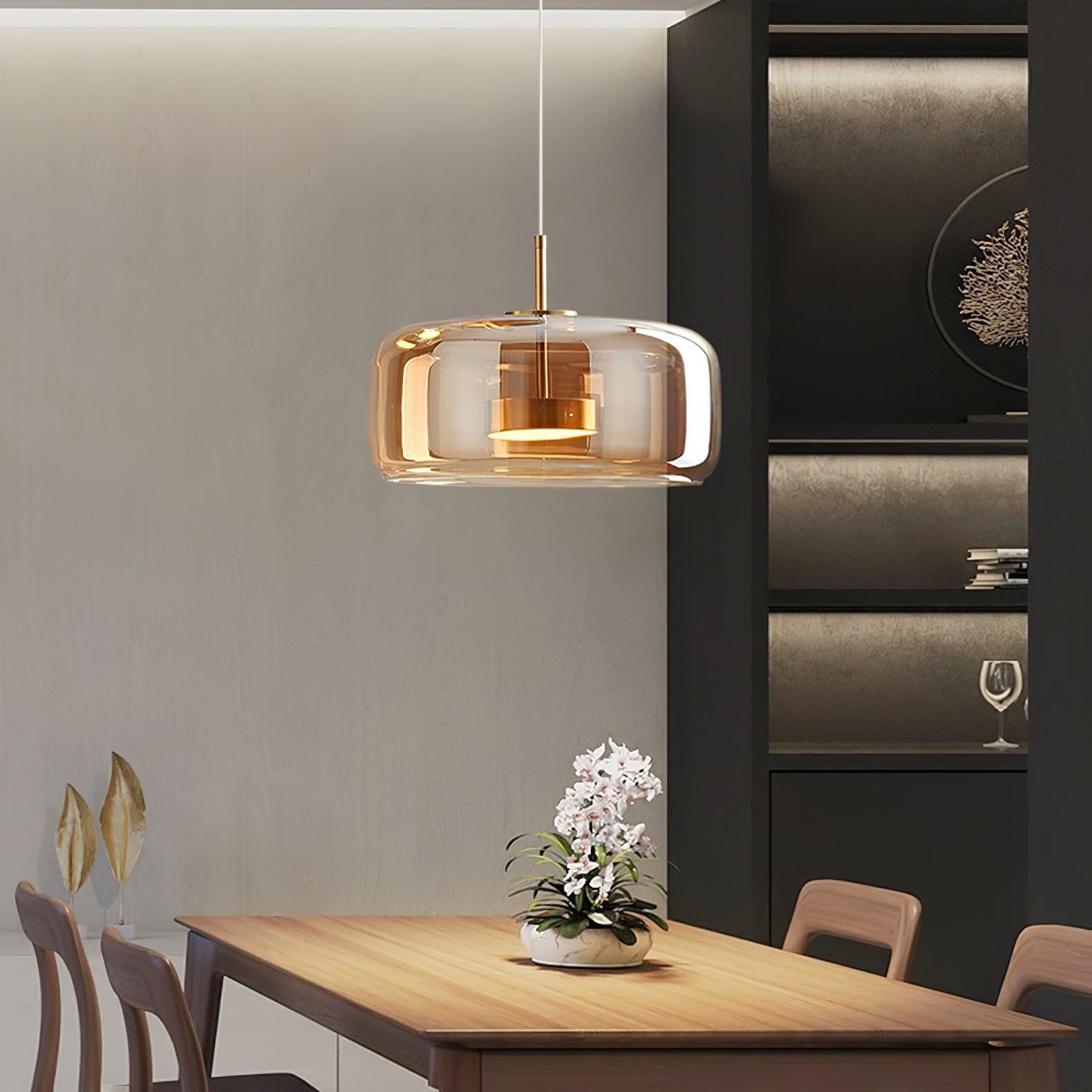 Raith Mouth Blown Glass Shade Pendant Light