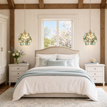 Viviana French Country Glass Petal Pendant Lights