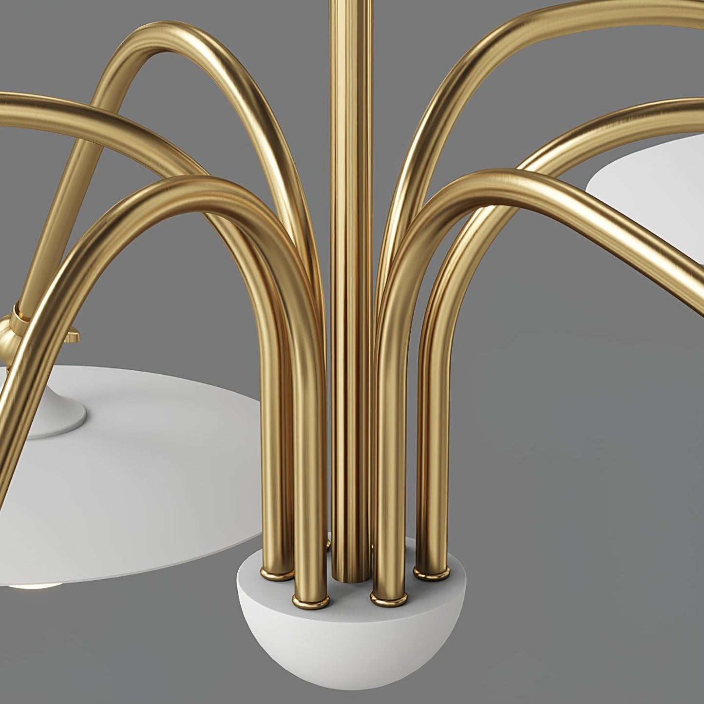 Xandros White Metal Champignon Chandelier