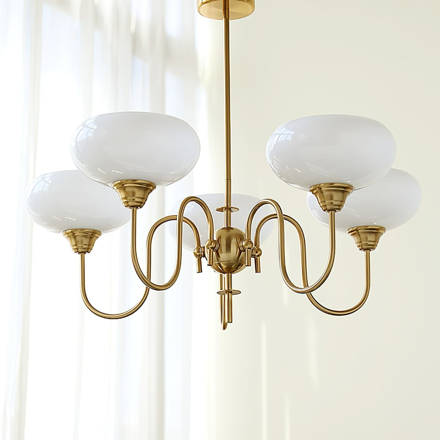 Luna Cream White Bubble Glass Chandelier