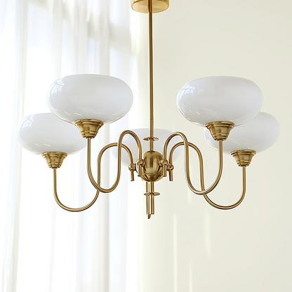 Luna Cream White Bubble Glass Chandelier