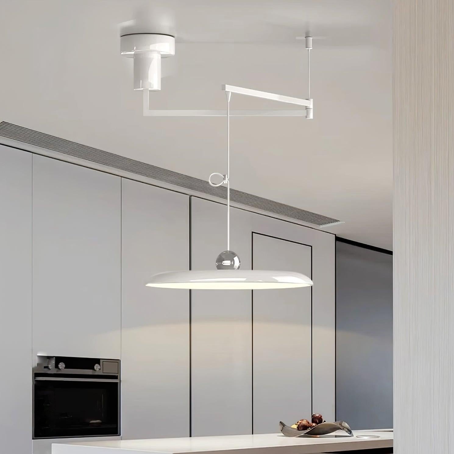 Delphin Colorful Swing Arm Flying Saucer Pendant Light