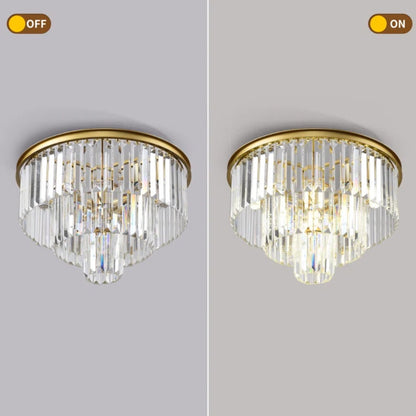 Brigitte Luxurious Three Layer Crystal Flush Mount Chandelier