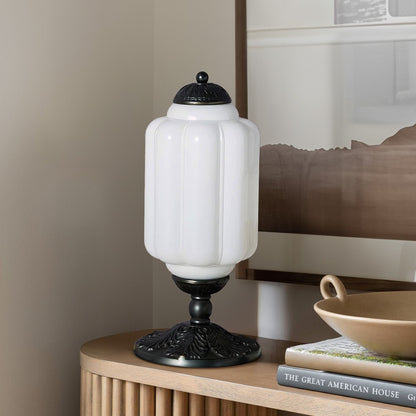 Nexos French Retro Cream Glass Textured Eloise Table Lamp